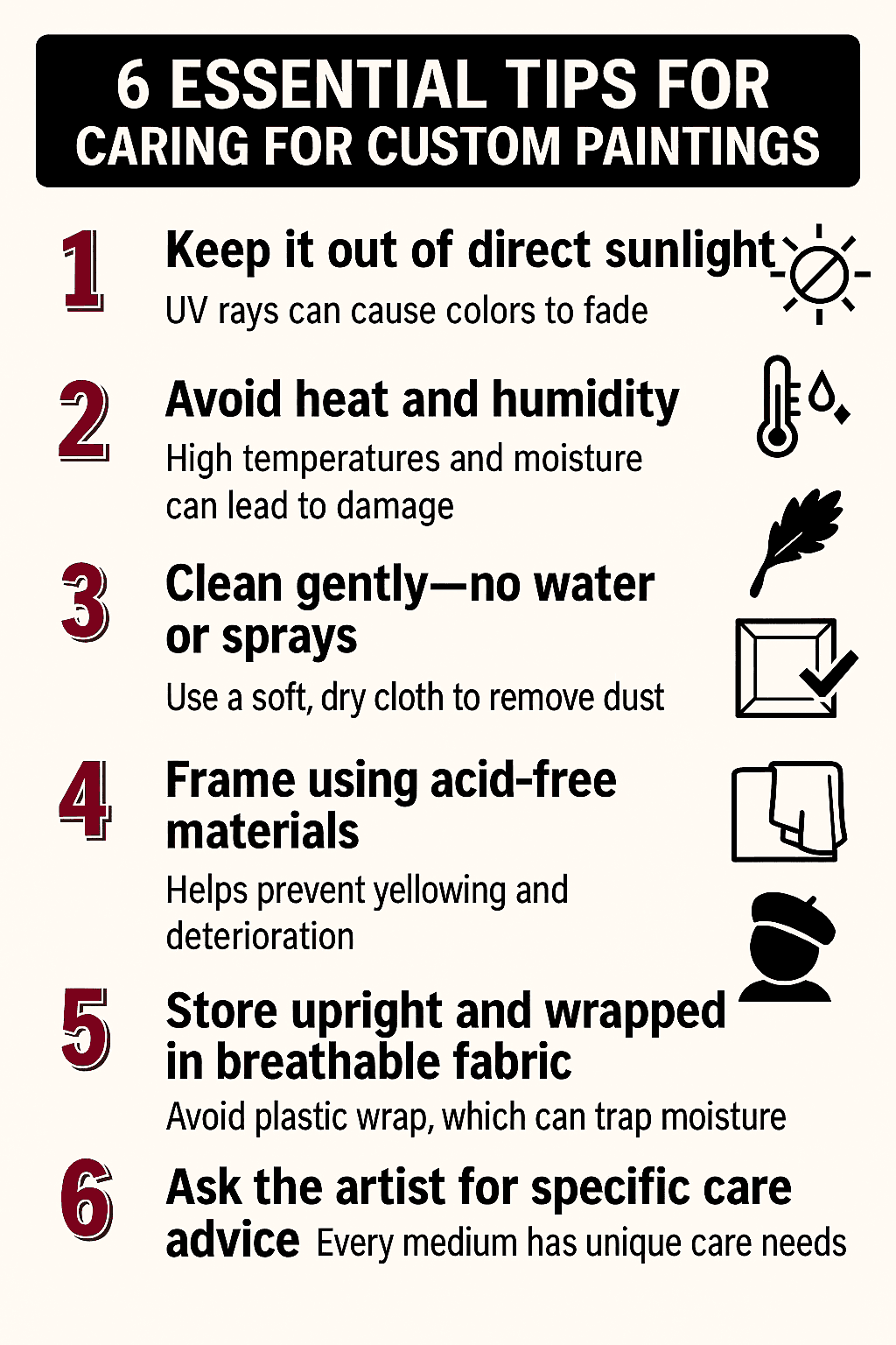 6 essential tips for caring for custom paintings