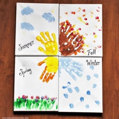 Seasons Handprint Canvases