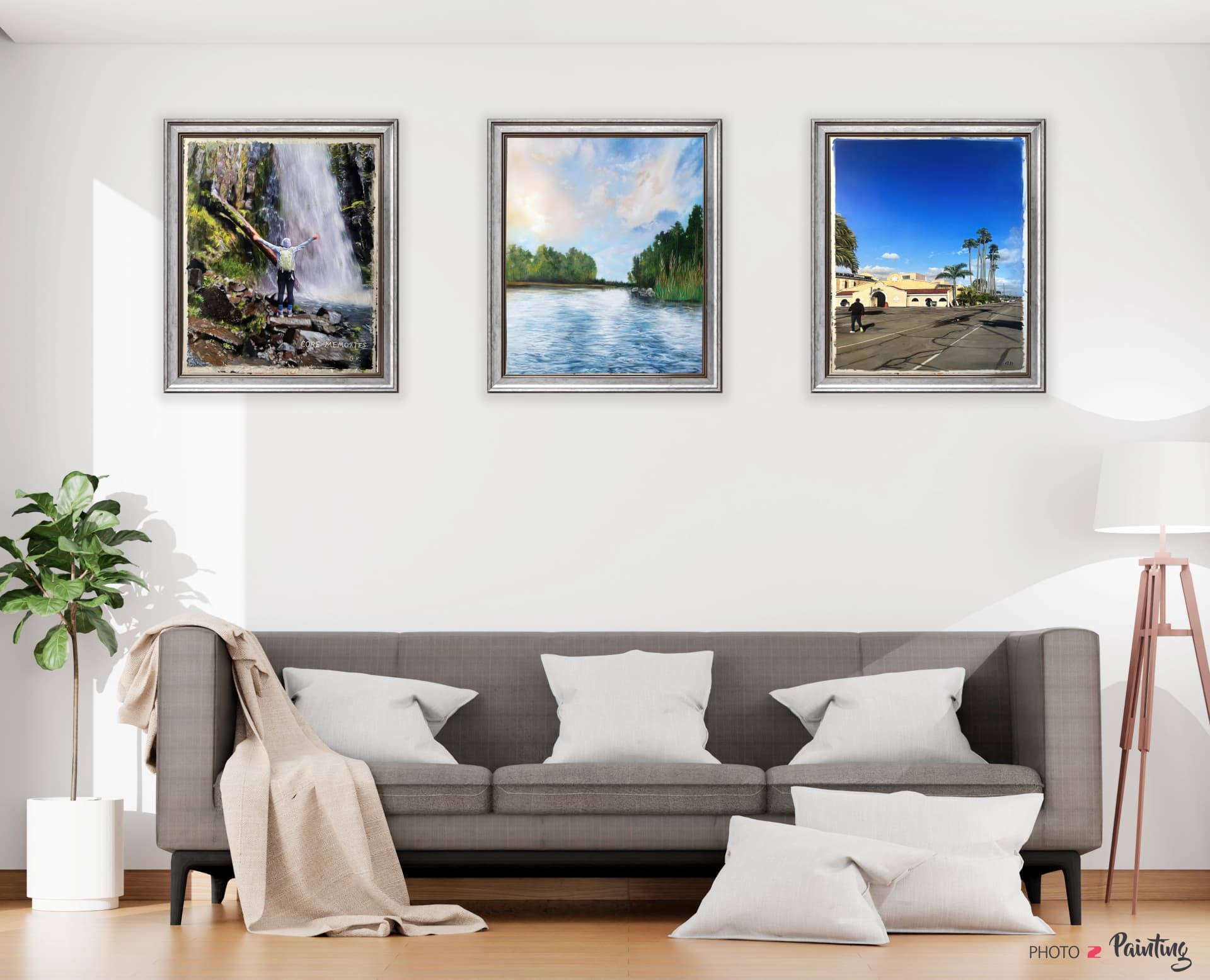 Three Paintings on a Wall