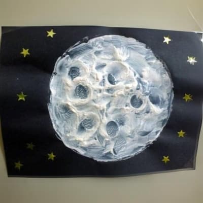 Fizzy Paint Moon Craft