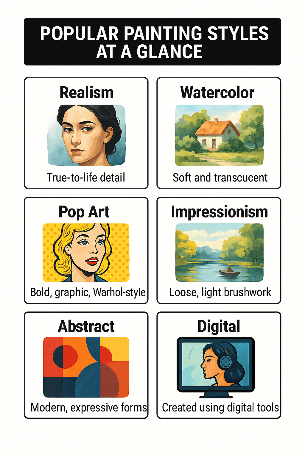 Popular painting styles at a glance