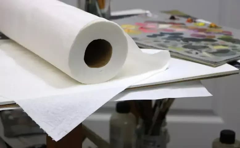 Paper Towel with Acrylic Paints