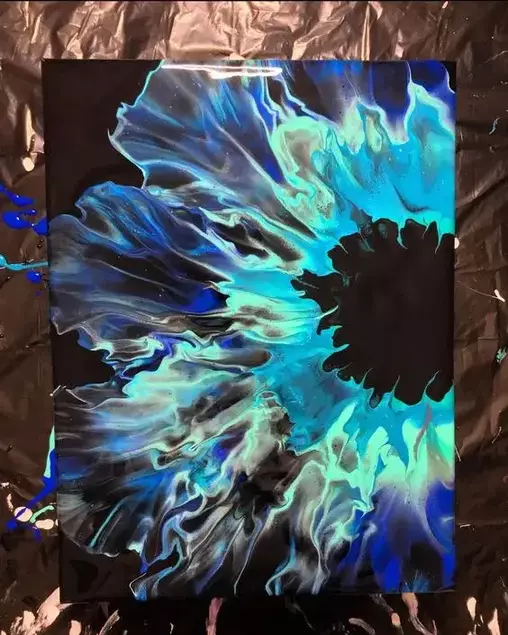 Acrylic Painting with a Pouring Technique