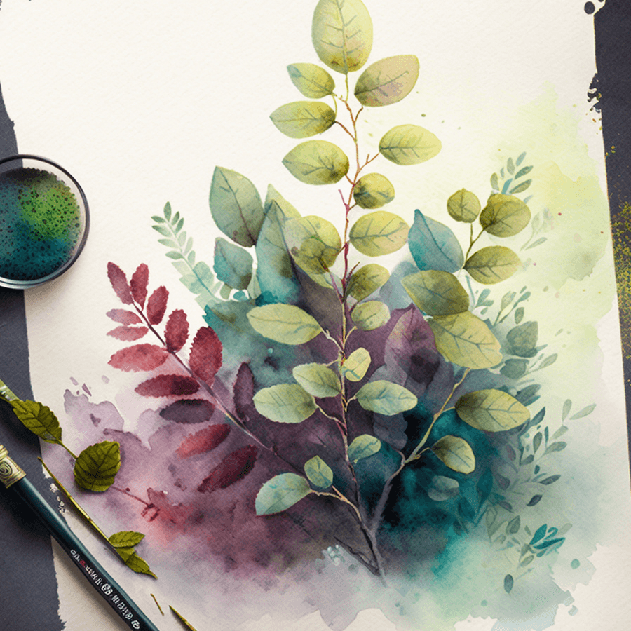 Watercolor Botanical Art 900 × 900