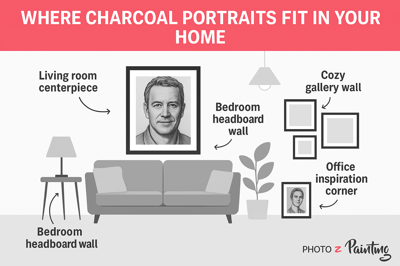 Where charcoal portraits fit in your home