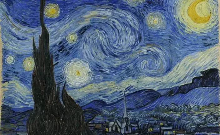 "Starry Night" - Van Gogh - Impressionism Painting