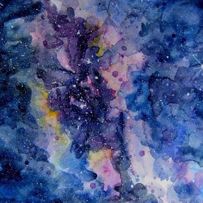 Galaxy Painting Watercolor 649 × 649