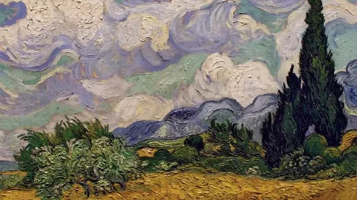 Post-Impressionism - "Wheatfield with Cypresses" by Vincent van Gogh