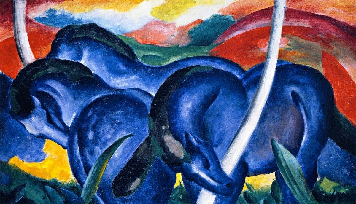 The Large Blue Horses by Franz Marc