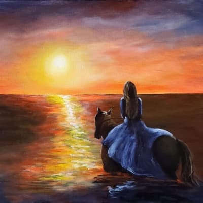 Horseback Ocean Sunset