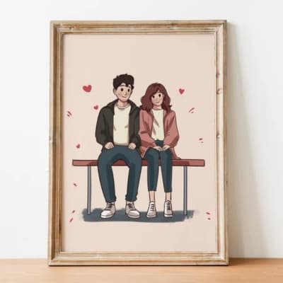 Couple Sitting on A Bench