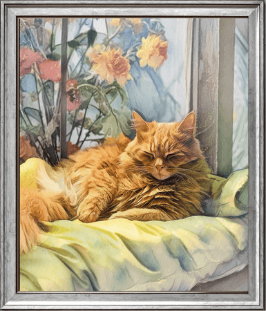 Custom Cat Portrait Framed