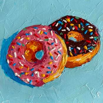 Painting of Donuts with Sprinkles with Acrylics