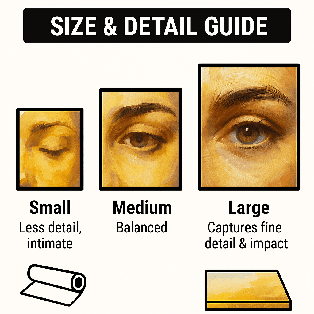 Size and detail guide for your custom painting