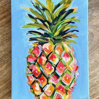 Pineapple Painting on Canvas