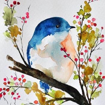 Watercolor Bird Painting
