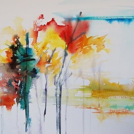 Modern Abstract Watercolor Painting 464 × 464 - unique watercolor ideas