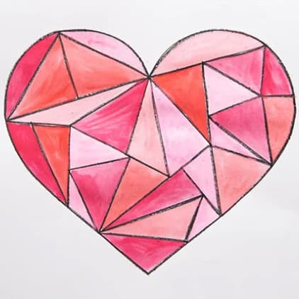 Cool Heart Painting in Watercolors 422 × 422