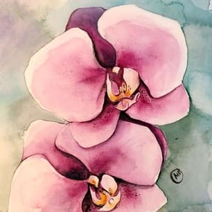 Watercolor Orchids Painting 306 × 306