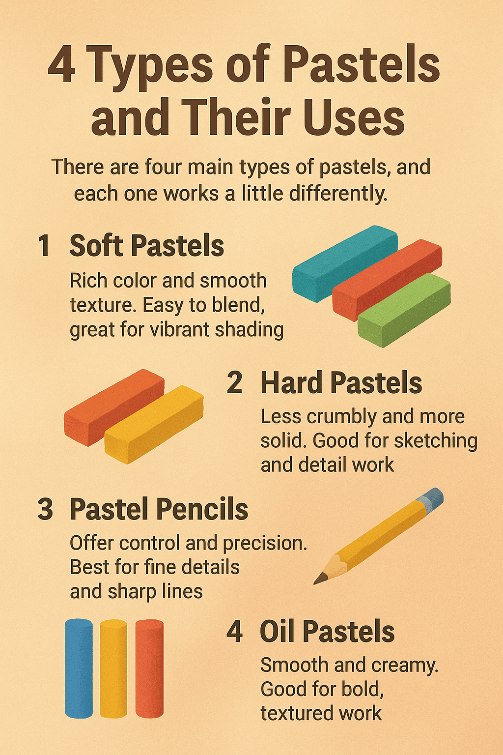 4 Types of Pastels and Their Uses