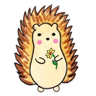 Cute HedgeHog - cute cartoon painting ideas