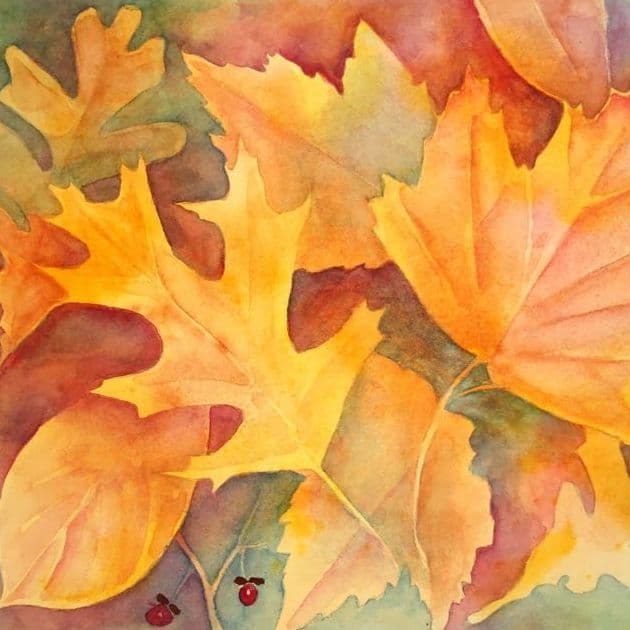 Watercolor Autumn Leaves 630 × 630