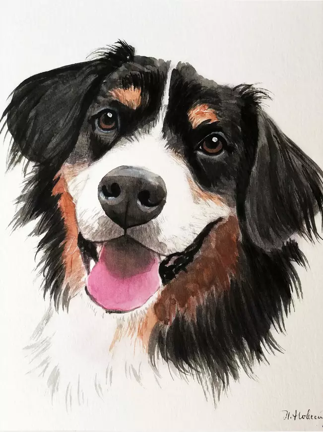 NovosadArtStudio Watercolor Pet Portrait
