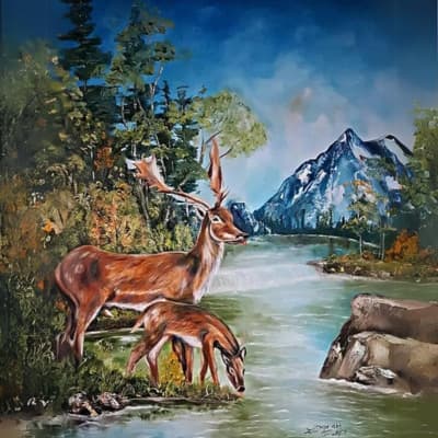 Animals Oil Painting