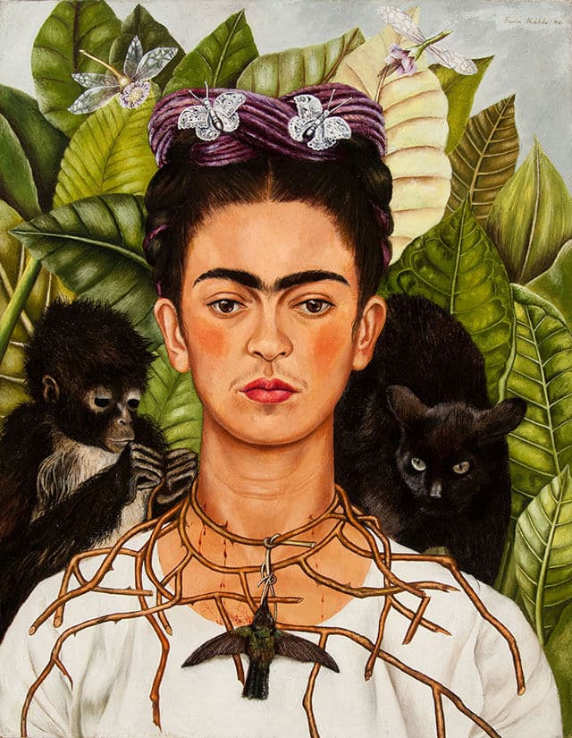 Self-Portrait with Thorn Necklace and Hummingbird by Frida Kahlo