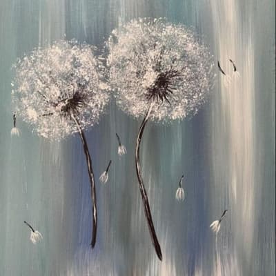 Dandelion Painting on Canvas