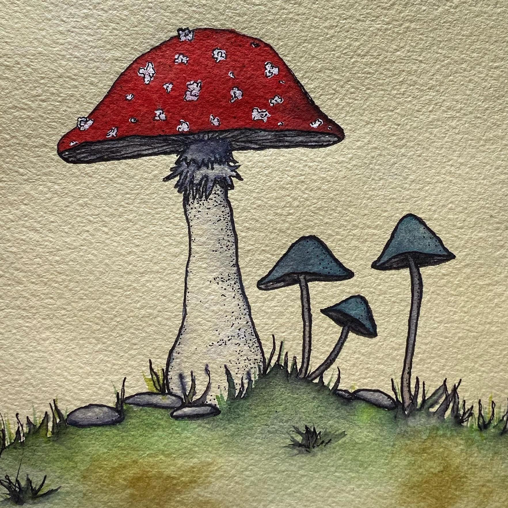 Watercolor Mushroom Painting 1765 × 1765
