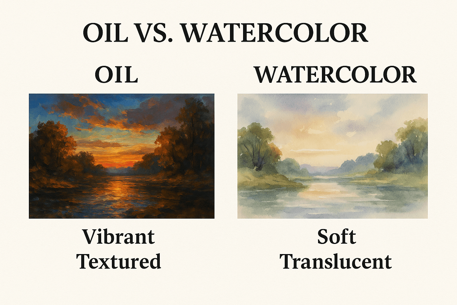 The Difference in Color for Watercolors and Oil Paints