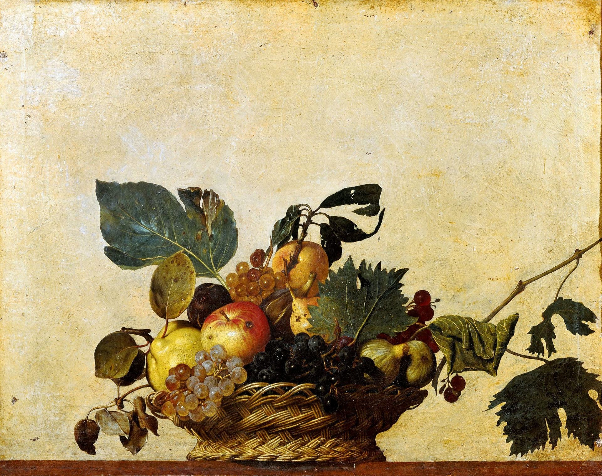 "Basket of Fruit" by Caravaggio - Still Life Painting