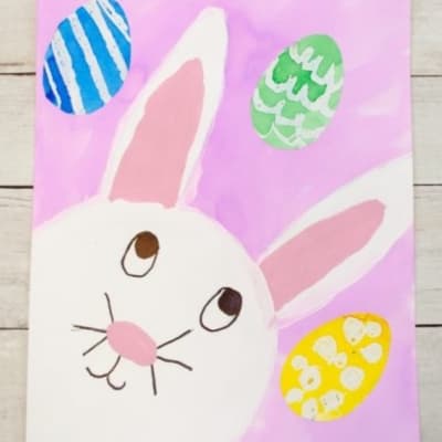 The Cutest Easter Bunny Painting for Kids