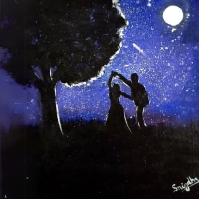 Couple Dancing in Moonlight