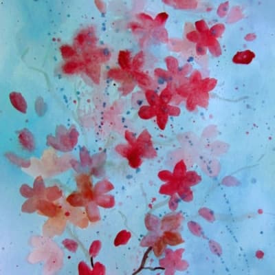 Cherry Blossom Tree Painting with Acrylics