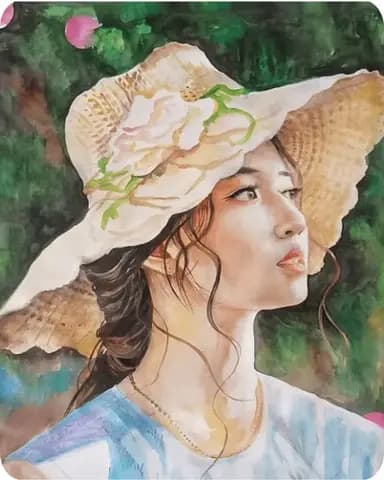 Painted Portrait with Watercolors