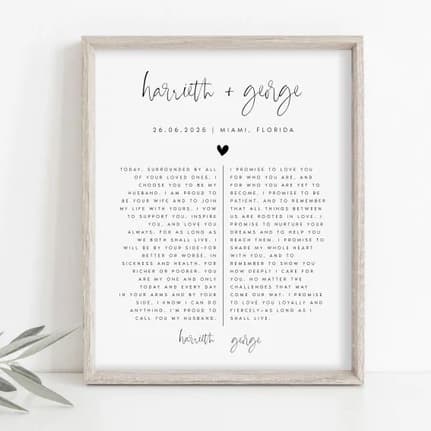 Wedding Vow Canvas