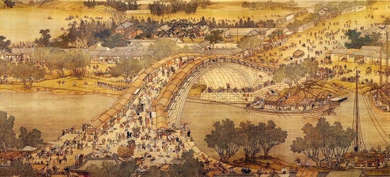 "Along the River During the Qingming Festival" by Zhang Zeduan (1085-1145) - Chinese Painting