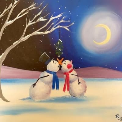 Two Snowmen Kissing