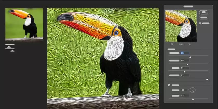 Screenshot of an Oil Paint Filter in Photoshop