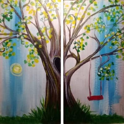 Canvas Painting Forming A Lovely Tree