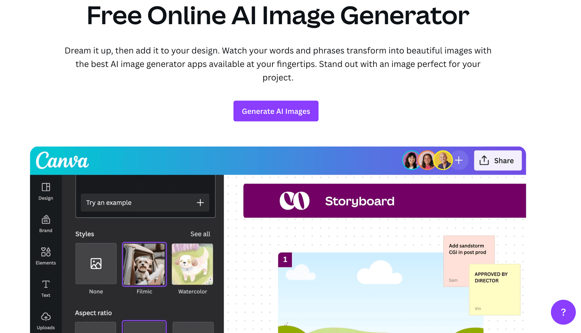 Screenshot of Canva AI - AI Image Generator 
