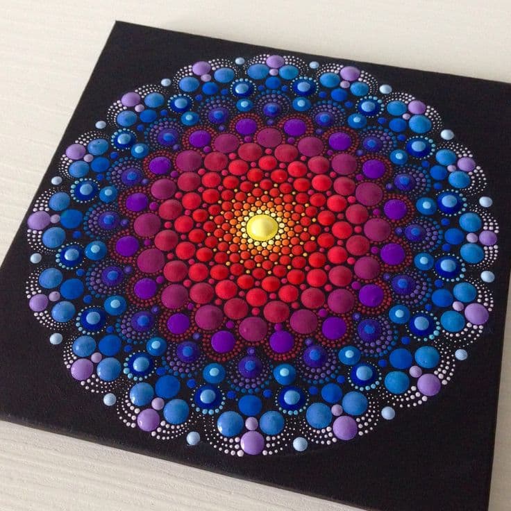 Painting with Dots on Canvas