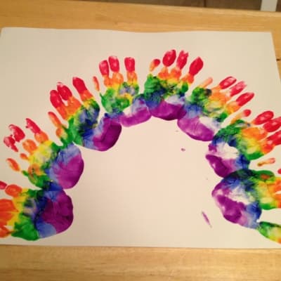 Handprint Rainbow Painting