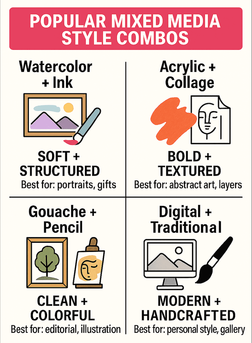 Popular mixed media style combos