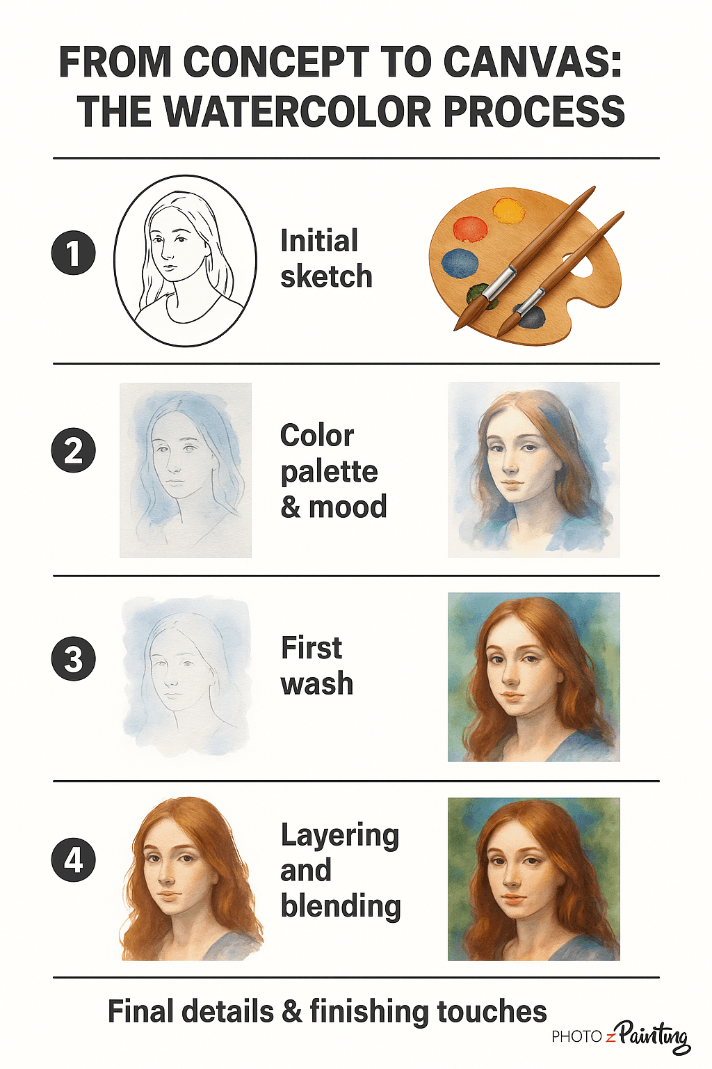 The watercolor process