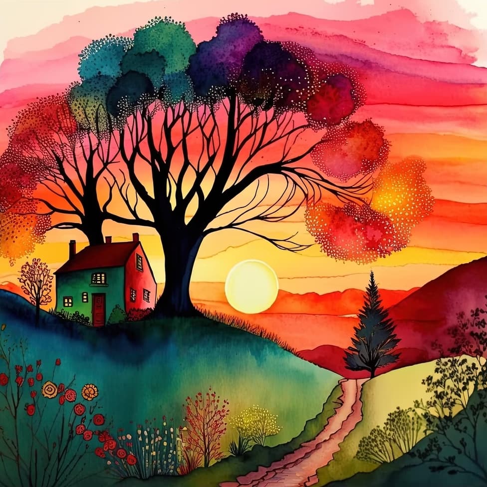Watercolor Folk Art 976 × 976