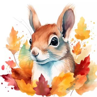 Cute Rabbit Watercolor Paintng