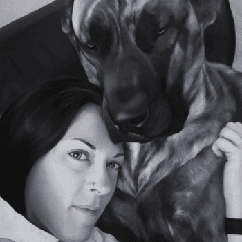 Pet Memorial Portrait with Owner